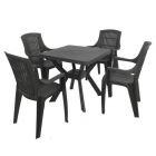 Turin Anthracite Table with 4 Parma Chairs