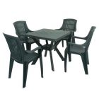 Turin Green Table with 4 Parma Chairs
