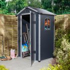 Airevale Plastic Apex Shed 4x3 - Dark Grey 