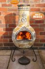 Gardeco Azteca  Large Mexican Clay Chiminea Yellow