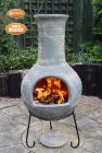 Gardeco Colima Extra Large Mexican Clay Chiminea Mid Grey