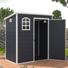 Jasmine Plastic Pent Shed Ash Grey with Foundation Kit 6x3