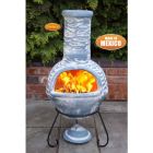 Gardeco Olas Large Mexican Clay Chiminea Bluey Grey