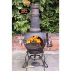 Gardeco Toledo Large Bronze Cast Iron Chiminea with BBQ Grill