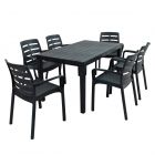 Roma Anthracite Dining Table with 6 Siena Chairs