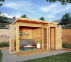 Mercia Contemporary Summerhouse with Side Shed10x8