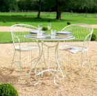 Ascalon Blaisdon Bistro Set with Glass Table Top Cream