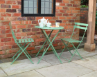 Royalcraft Padstow Sage Green Folding Steel Bistro Set