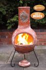 Gardeco Sol Large Rustic Orange Mexican Clay Chiminea