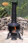 Gardeco Tia Large Black Steel and Cast Iron Chiminea