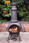 Gardeco Toledo Ex-Large Bronze Cast Iron Chiminea with BBQ Grill