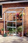 Wall Garden Lean-To 4x2 Greenhouse Silver Aluminium