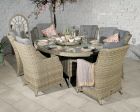 Royalcraft Wentworth Rattan Round 4 Seater Highback Comfort Dining Set