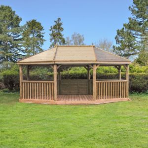 Forest 6m Premium Oval Timber Roof Gazebo