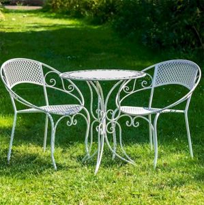 Ascalon Aquitaine Mesh Bistro Set White 