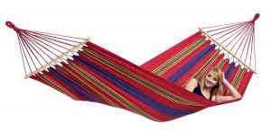 Red Aruba Hammock with Spreader Bar