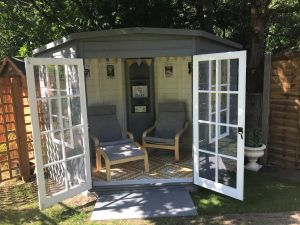 Shire Hampton Corner Summerhouse 8x8 (not supplied painted) - customer photo - thank you Becks!