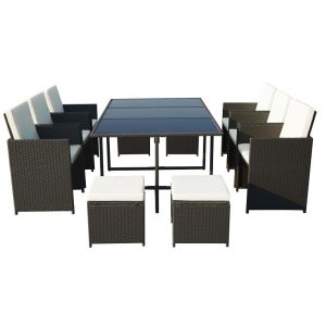 Royalcraft Cannes Black 10-Seater Cube Set