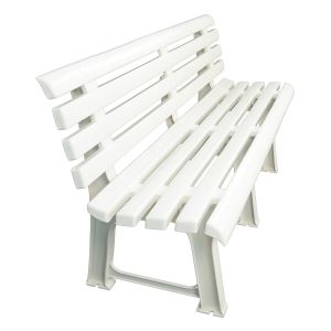 Brindisi White Resin Garden Bench