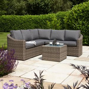 Rowlinson Bunbury Grey Weave Corner Sofa Set