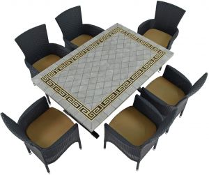 Burlington Dining Table with 6 Stockholm Black Chairs