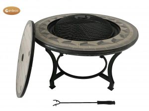 Gardeco Tile Mosaic Firepit Table Grey