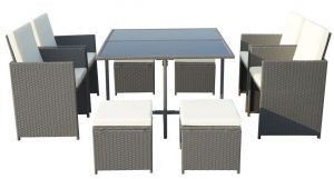 Royalcraft Cannes Grey 8-Seater Cube Set