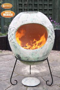 Gardeco Haeddyn Ellipse Extra Large Mexican Clay Chiminea Celtic