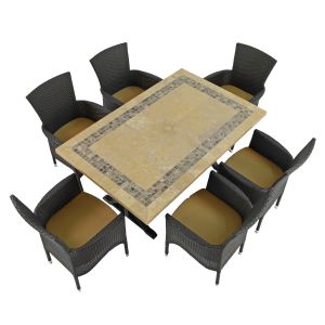 Charleston Dining Table with 6 Black Stockholm Chairs