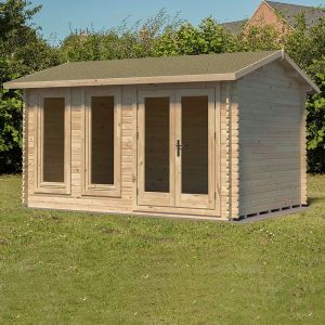 Forest Chiltern Log Cabin Double Glazed with Felt Shingles 4m x 3m