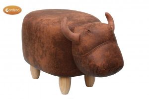 Gardeco Cocoa The Brown Cow Leatherette Footstool