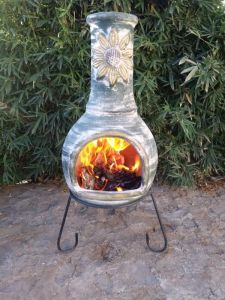 Gardeco Azteca Extra Large Mexican Clay Chiminea Yellow