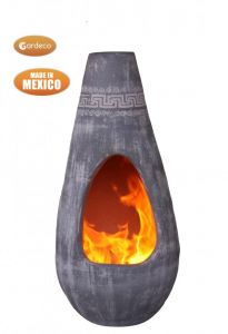 Gardeco Gota Mexican Art Chiminea Large Azteca Grey
