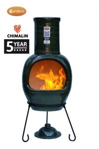 Gardeco Asteria Chimalin AFC Clay Ex-Large Glazed Green Chiminea