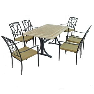 Hampton Dining Table with 6 Ascot Chairs