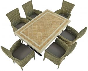 Hampton Dining Table with 6 Dorchester Chairs