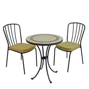 Henley 60cm Bistro Table with 2 Milan Chairs