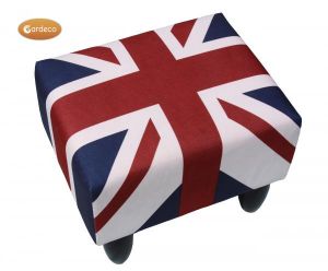 Gardeco Union Jack Leatherette Footstool