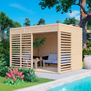 Rowlinson Bertilo Garden Lounge 2 Summerhouse Gazebo Natural 3.4m x 2.4m