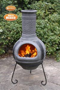 Gardeco Linea Extra Large Mexican Clay Chiminea Grey