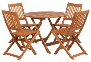 Royalcraft Manhattan Round Folding Table & 4 Manhattan Folding Chairs