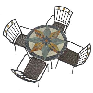  Montilla 91cm Patio Table with 4 Malaga Chairs