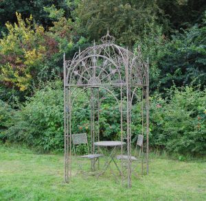 Ascalon Square Metal Garden Pavillion Antique Blue Rust