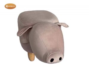 Gardeco Pinky the Pig Pink Velvet Footstool