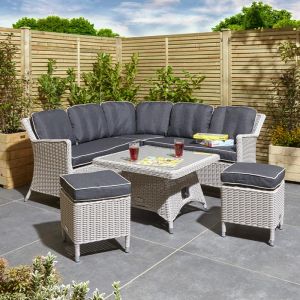 Prestbury Corner Weave Rattan Dining Set