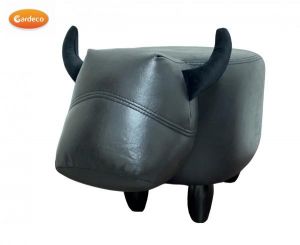 Gardeco Prince The Black Bull Leatherette Footstool