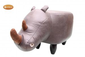 Gardeco Reggie The Grey Rhino Leatherette Footstool