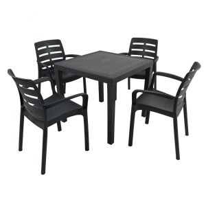 Salerno Anthracite Dining Table with 6 Siena Chairs