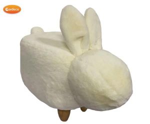 Gardeco Snowball The Small White Rabbit Velvet Footstool