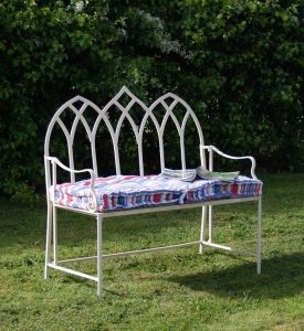 Tewkesbury Gothic Metal Bench Cream
